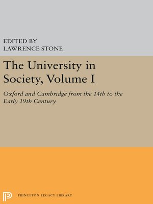 cover image of The University in Society, Volume 1